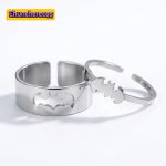 Set de Anillos de Pareja con Temática de Batman