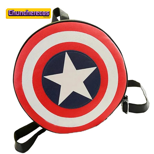 Bolso-Capitan-America-Marvel-Costa-Rica-Chuncherecos Mochila circular con el diseño del escudo del Capitán América en Costa Rica, Chuncherecos